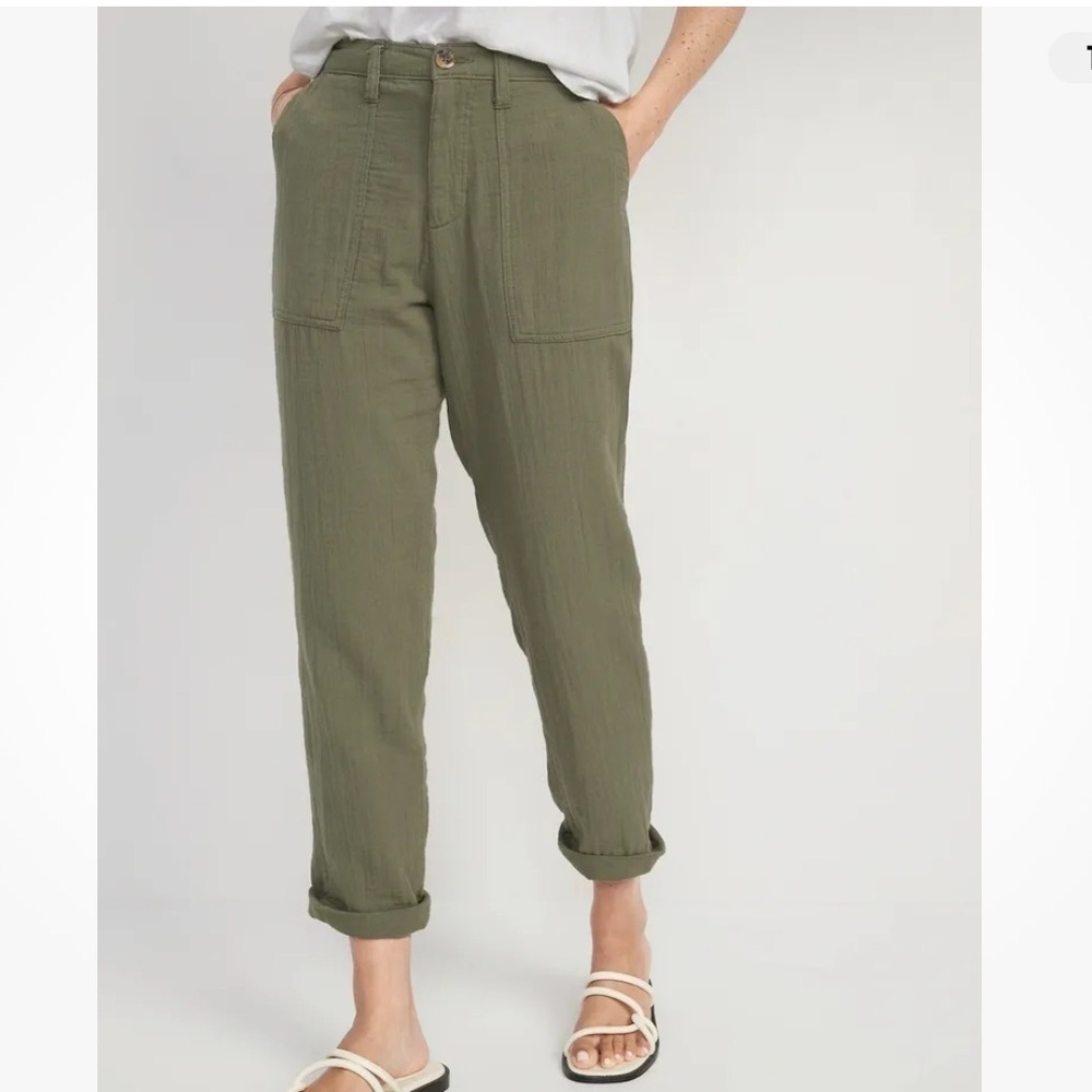 Old Navy High-Waisted Slouchy Cropped Tapered Gauze Casual Pants Plus Size 28